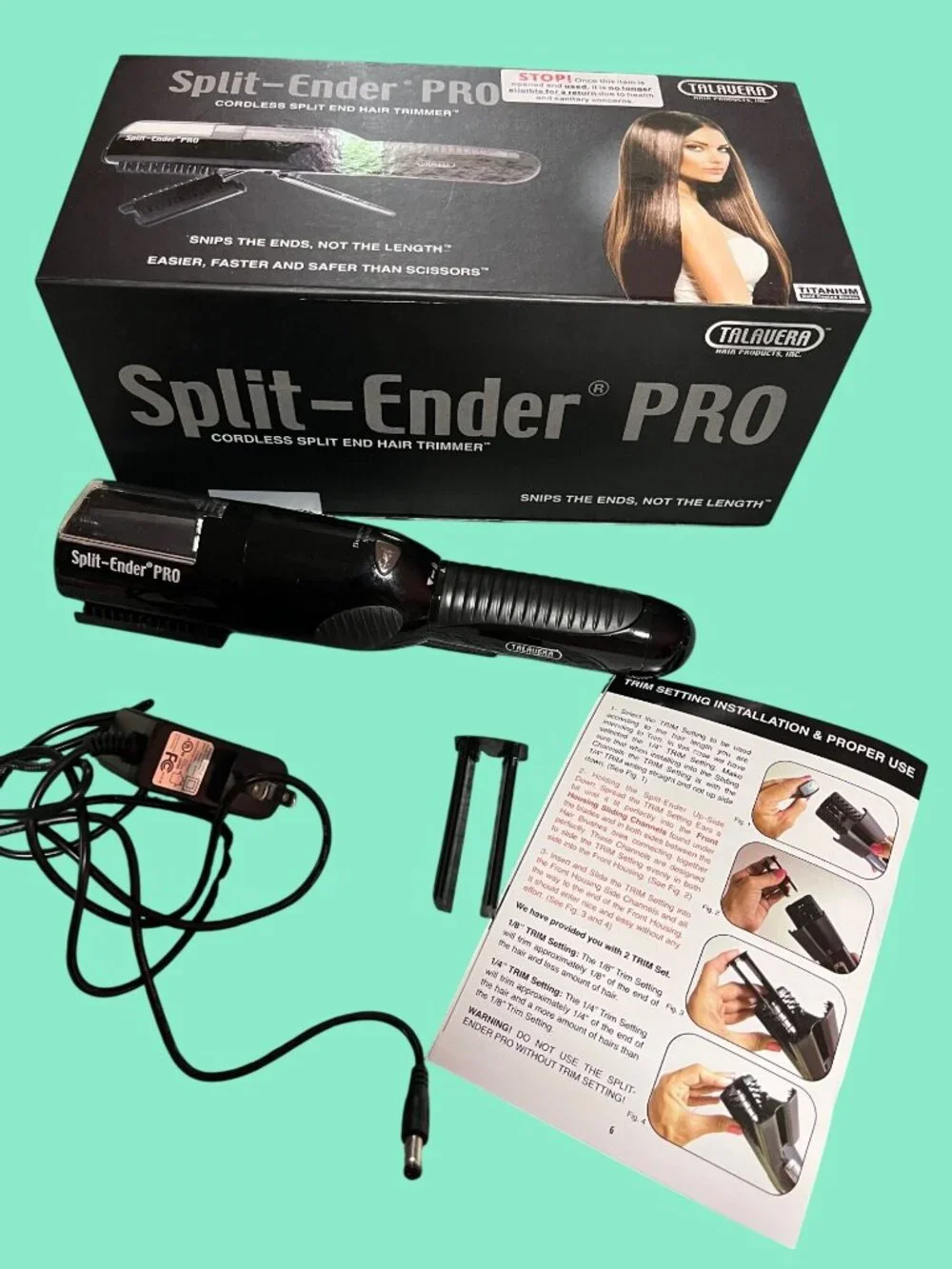 Split-Ender Pro Cordless Split End Hair Trimmer By Talavera For All Hair Types -